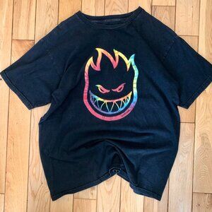 Vintage Y2K Spitfire Tshirt Men’s Medium Black Fire Logo Face Skating Biking